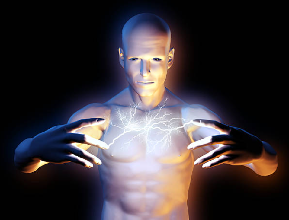 An electrical charge passes through THE body.